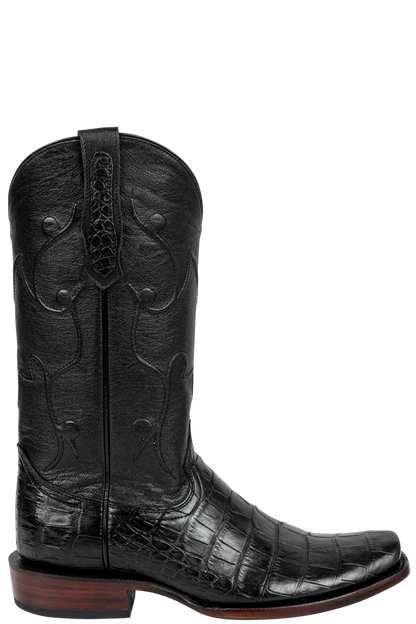R. Watson American Alligator Cowboy Boots - Black