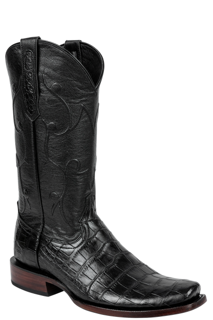 R. Watson American Alligator Cowboy Boots - Black