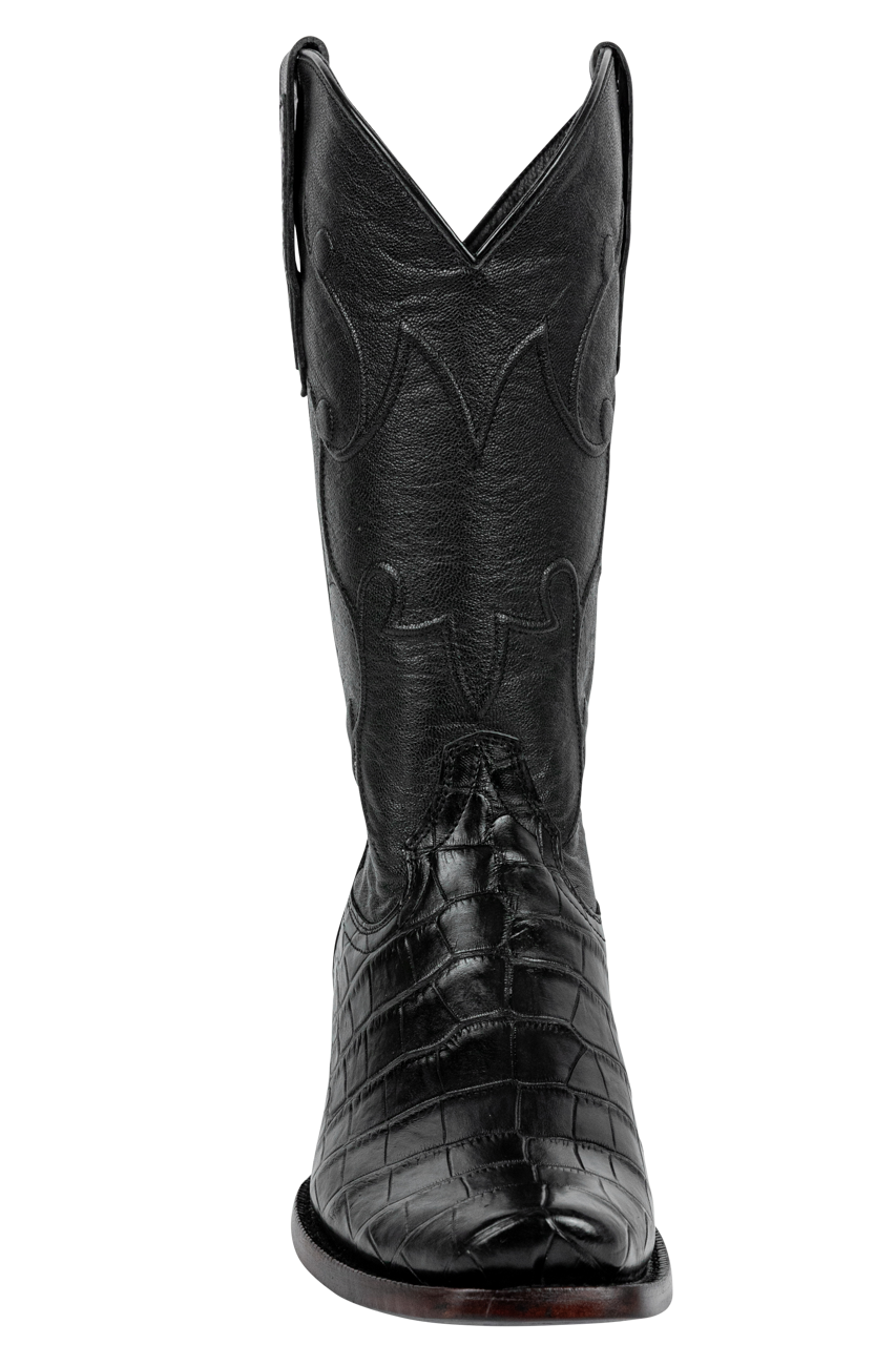 R. Watson American Alligator Cowboy Boots - Black