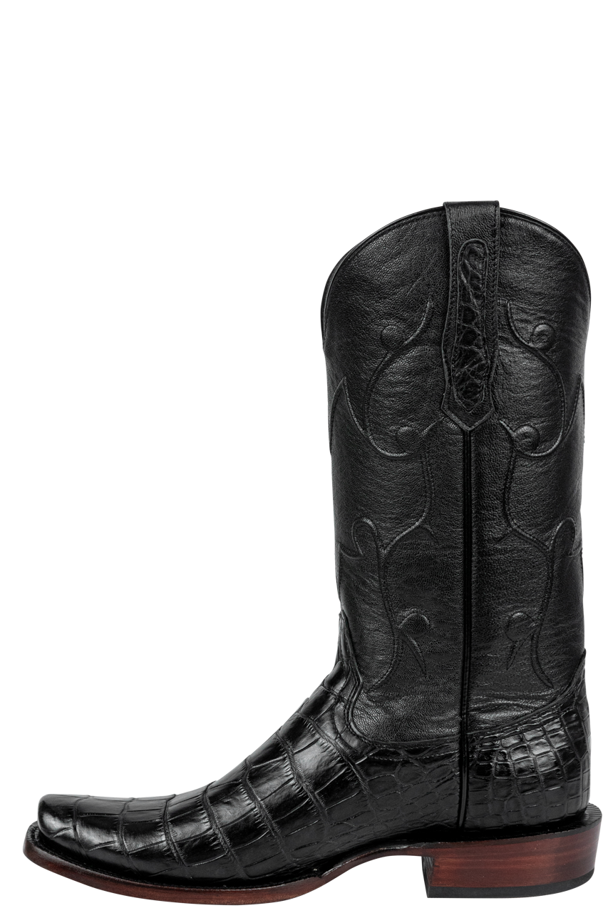 R. Watson American Alligator Cowboy Boots - Black