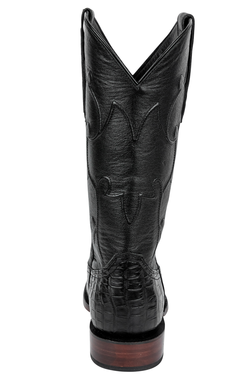 R. Watson American Alligator Cowboy Boots - Black