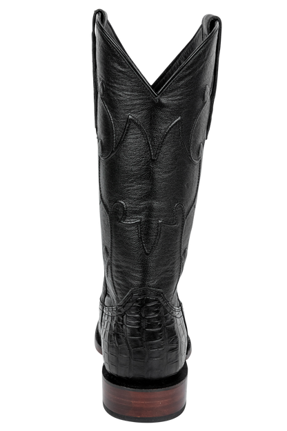 R. Watson American Alligator Cowboy Boots - Black