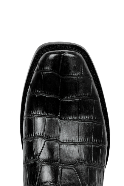 R. Watson American Alligator Cowboy Boots - Black