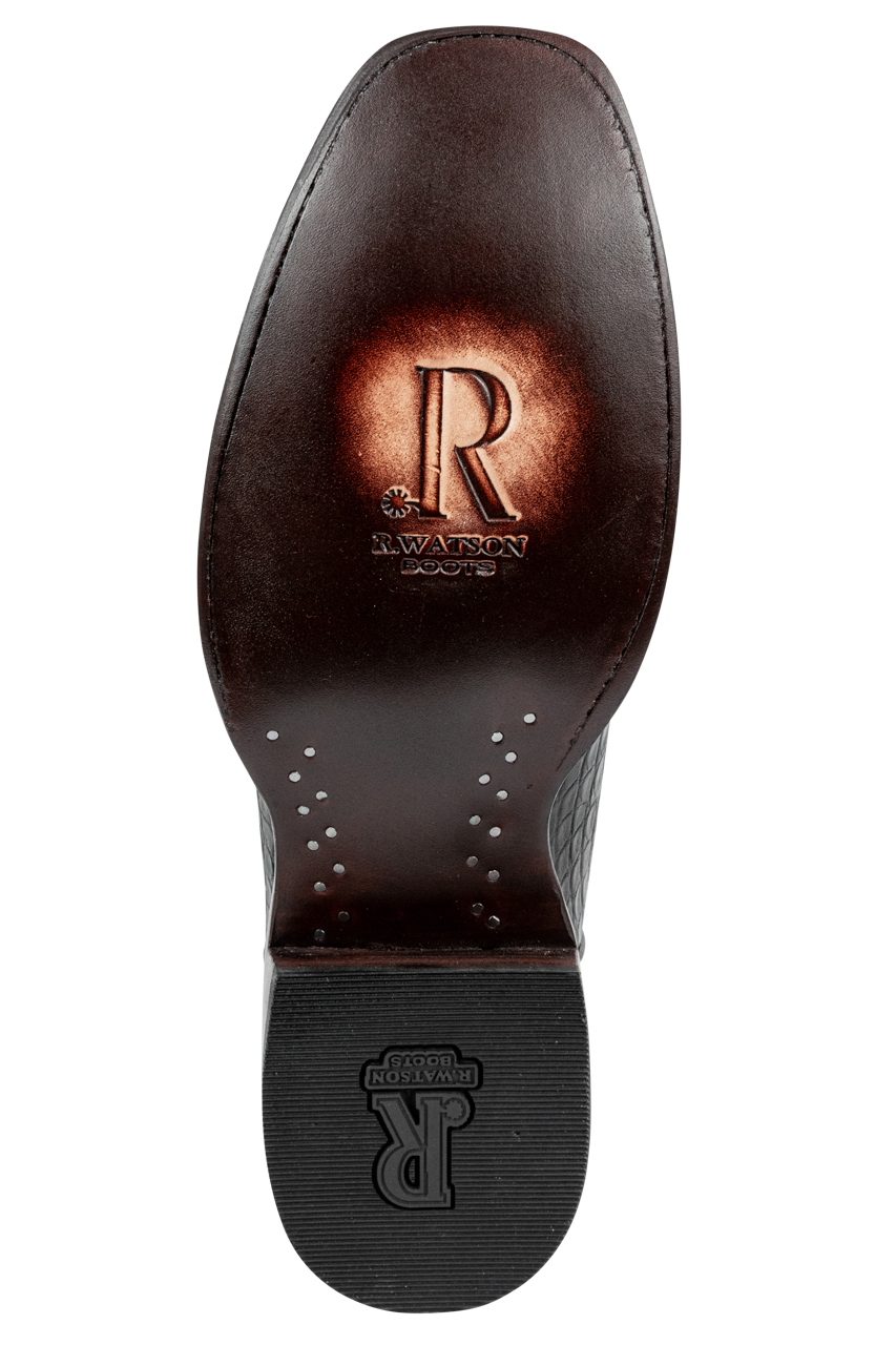 R. Watson American Alligator Cowboy Boots - Black