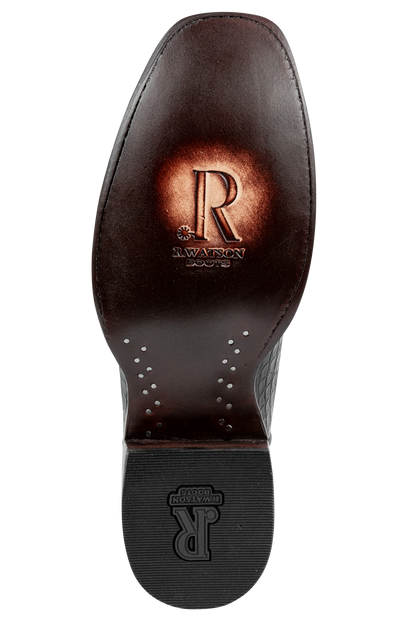 R. Watson American Alligator Cowboy Boots - Black