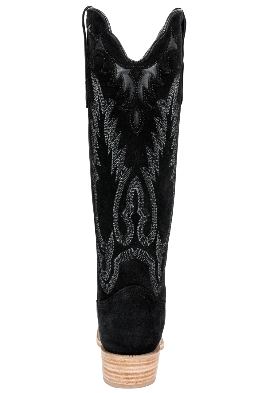 R. Watson Roughout Narrow Cowgirl Boots - Black