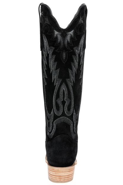 R. Watson Roughout Narrow Cowgirl Boots - Black