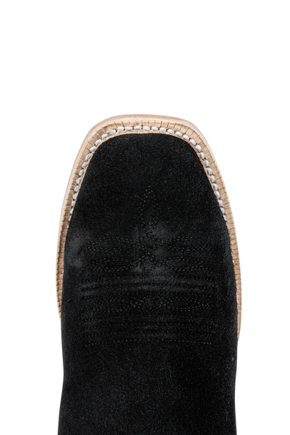 R. Watson Roughout Narrow Cowgirl Boots - Black