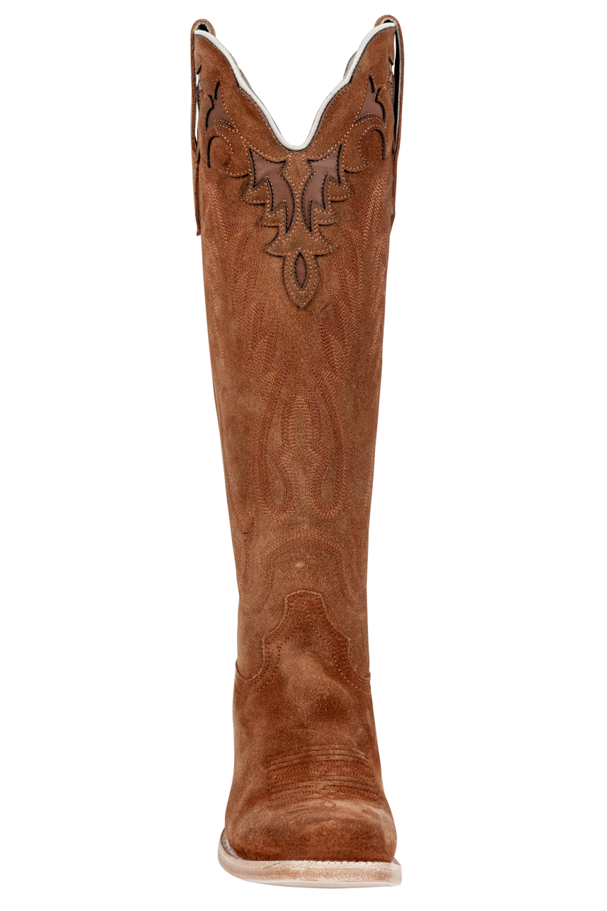 R. Watson Roughout Narrow Cowgirl Boots - Ginger