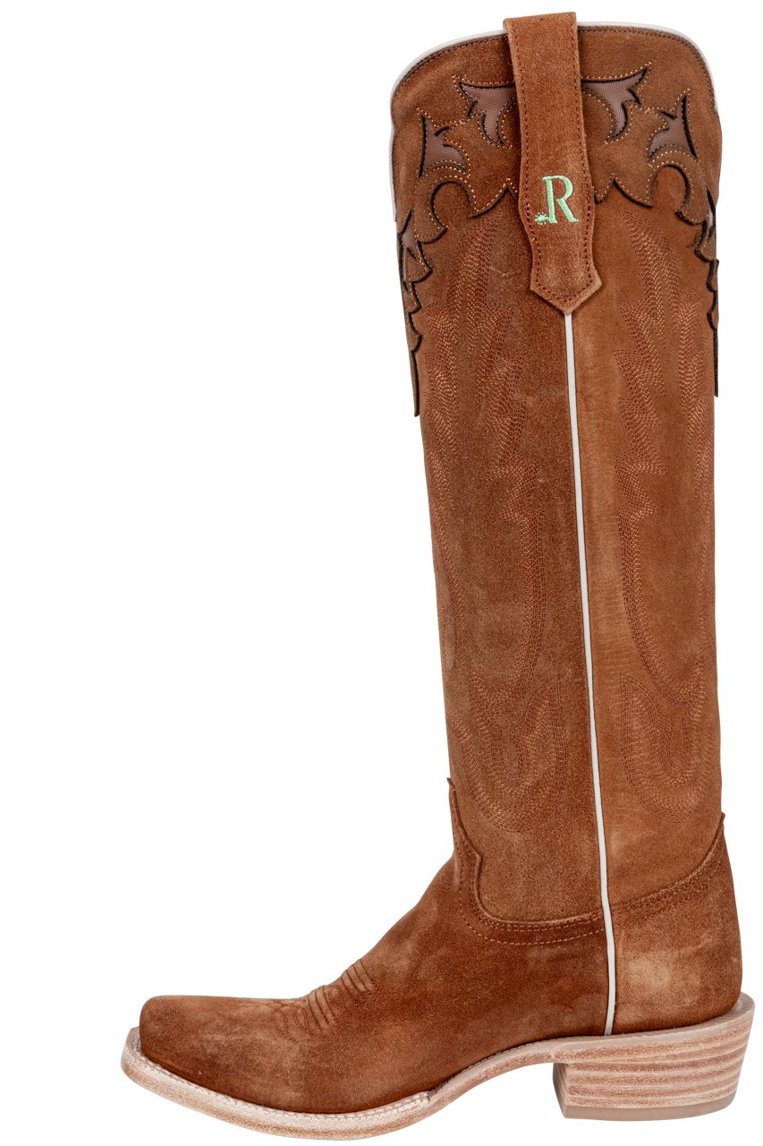 R. Watson Roughout Narrow Cowgirl Boots - Ginger