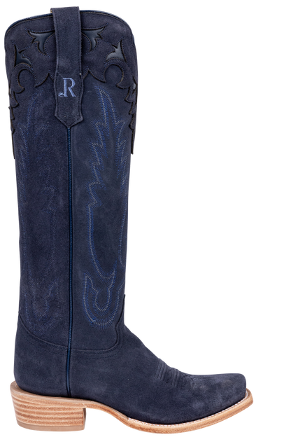 R. Watson Roughout Narrow Cowgirl Boots - Midnight Blue