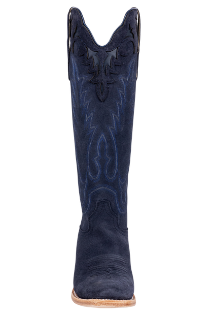 R. Watson Roughout Narrow Cowgirl Boots - Midnight Blue