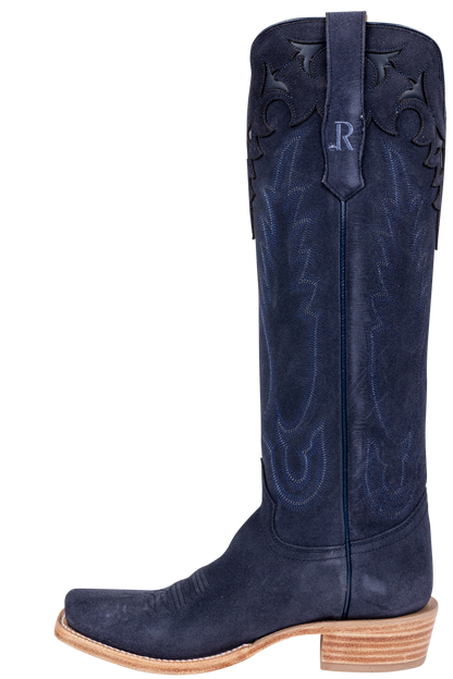 R. Watson Roughout Narrow Cowgirl Boots - Midnight Blue