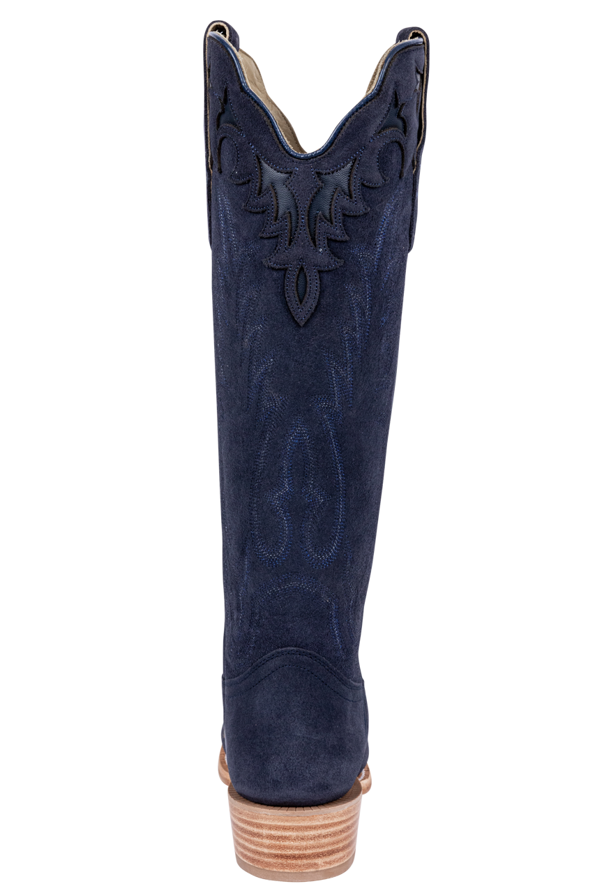 R. Watson Roughout Narrow Cowgirl Boots - Midnight Blue