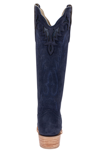 R. Watson Roughout Narrow Cowgirl Boots - Midnight Blue