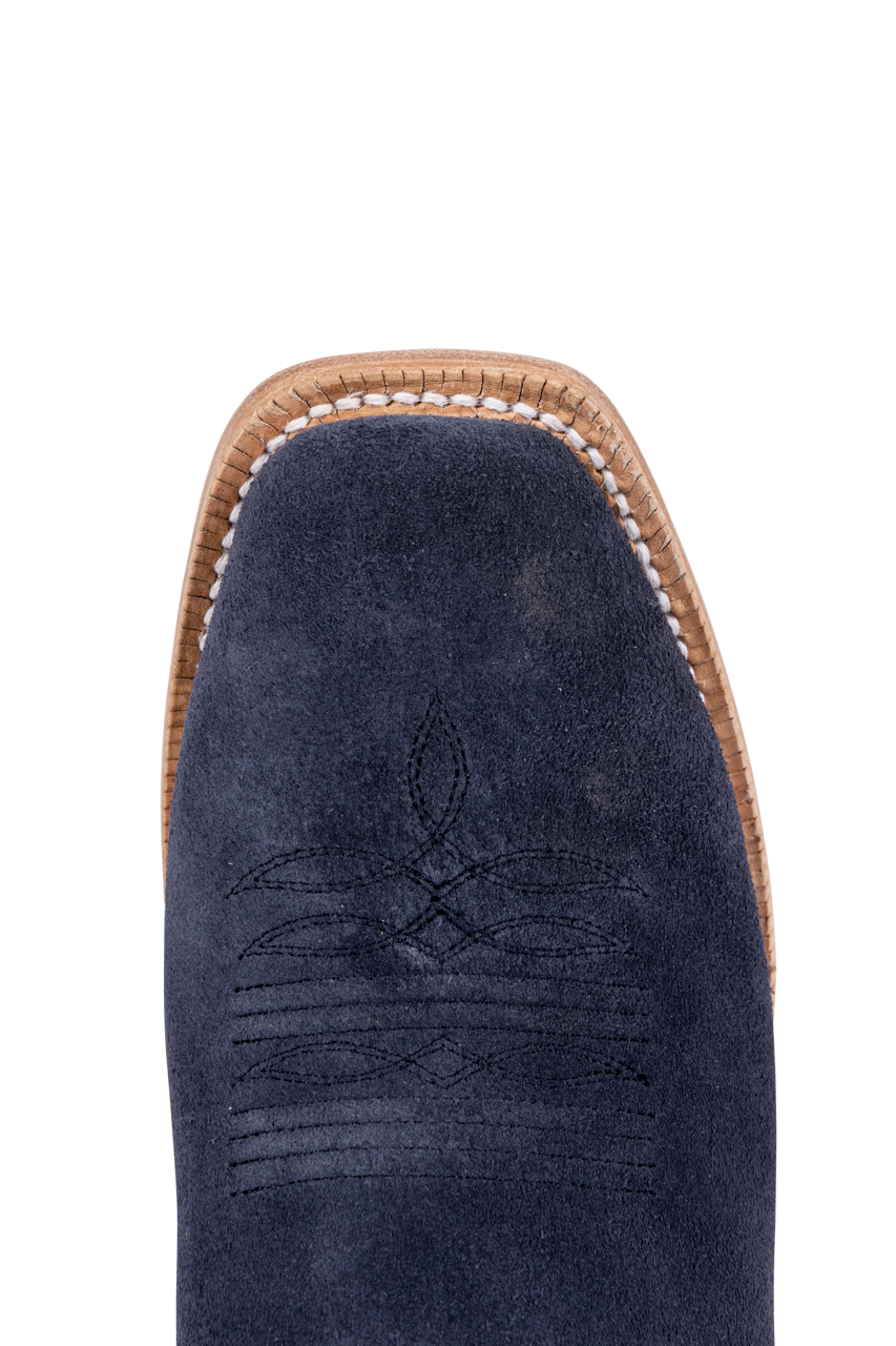 R. Watson Roughout Narrow Cowgirl Boots - Midnight Blue