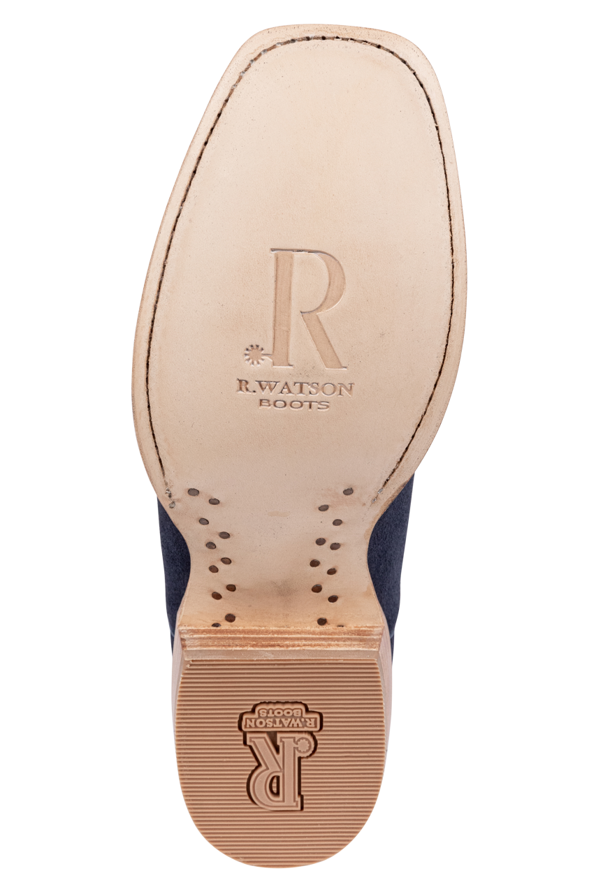 R. Watson Roughout Narrow Cowgirl Boots - Midnight Blue