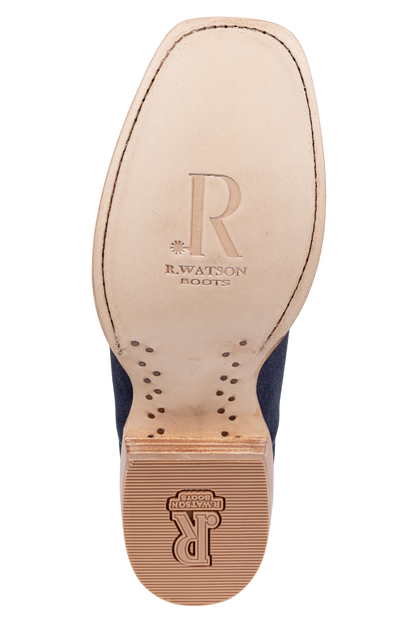 R. Watson Roughout Narrow Cowgirl Boots - Midnight Blue