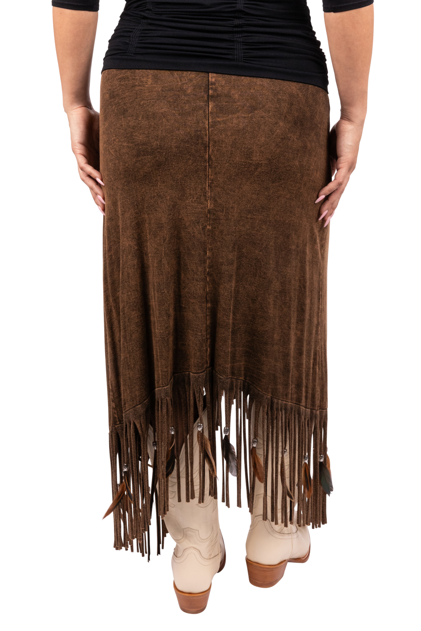 Pat Dahnke Brown Criss-Cross Skirt