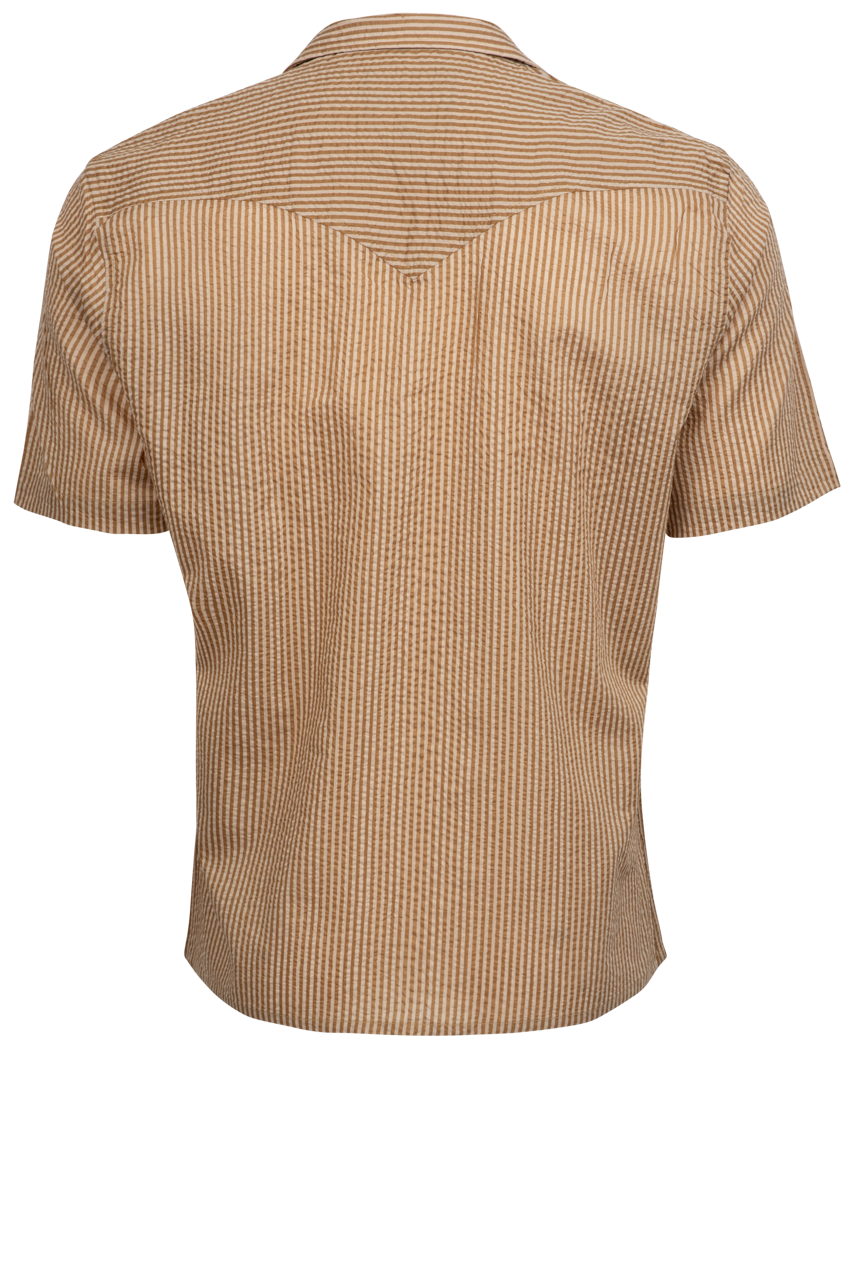 Richter Goods Salado Woven Snap Front Shirt - Clay Stripes