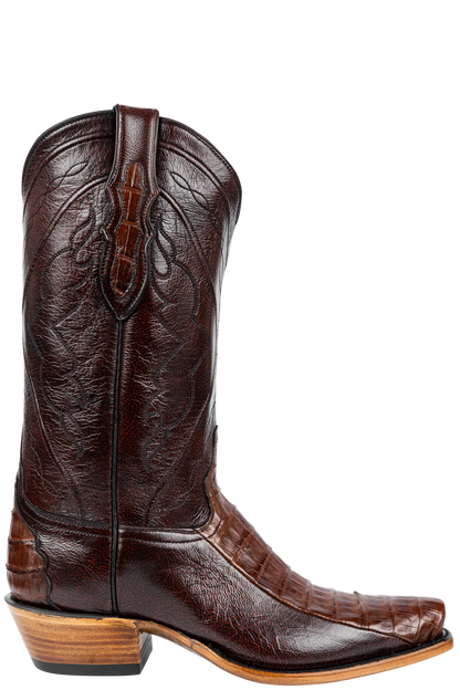 Tony Lama Caiman & Goat Cowboy Boots - Black Cherry