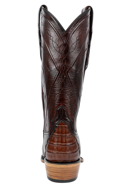 Tony Lama Caiman & Goat Cowboy Boots - Black Cherry