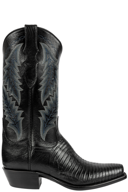 Tony Lama Lizard Cowboy Boots - Midnight Black