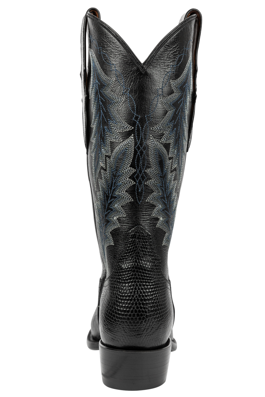 Tony Lama Lizard Cowboy Boots - Midnight Black