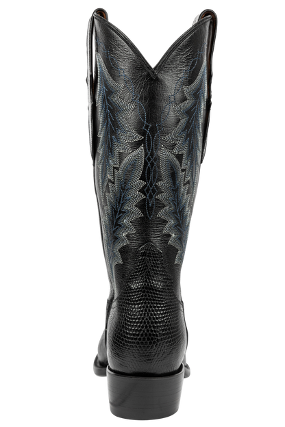 Tony Lama Lizard Cowboy Boots - Midnight Black