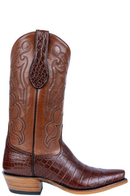 Tony Lama Nile Crocodile Cowboy Boots - Cognac