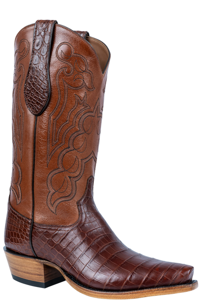 Tony Lama Nile Crocodile Cowboy Boots - Cognac