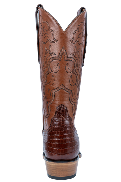 Tony Lama Nile Crocodile Cowboy Boots - Cognac