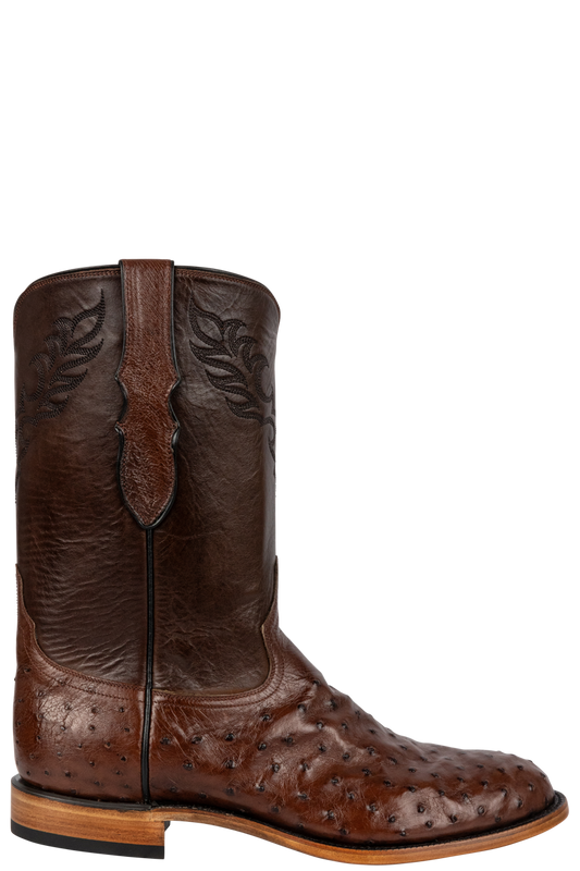 Tony Lama Exotic Ostrich Roper Boots - Tobacco