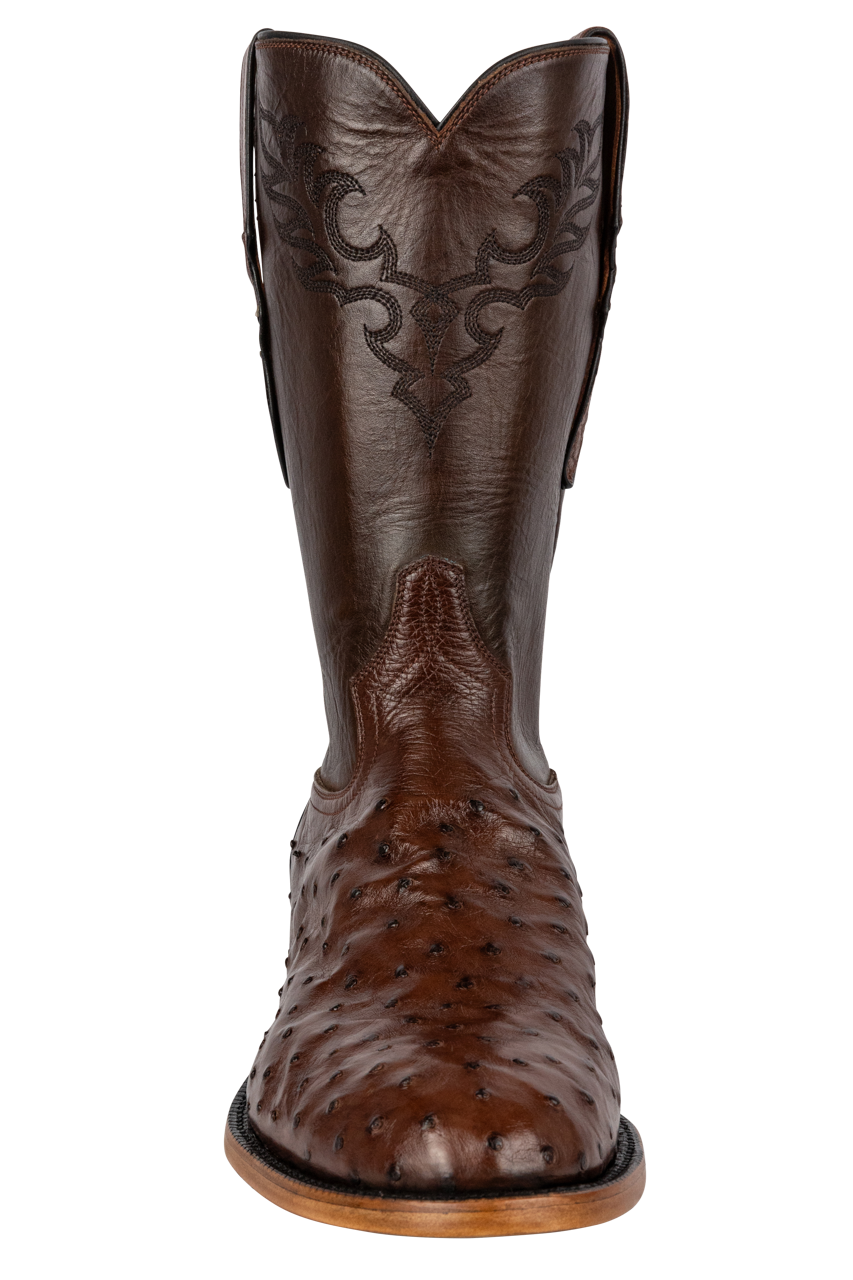 Tony Lama Exotic Ostrich Roper Boots - Tobacco