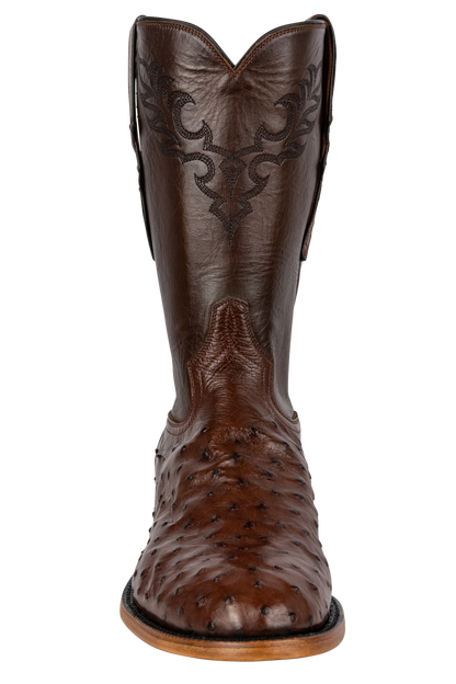 Tony Lama Exotic Ostrich Roper Boots - Tobacco