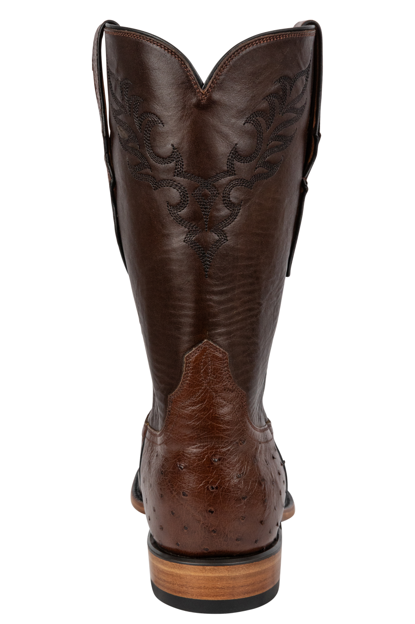 Tony Lama Exotic Ostrich Roper Boots - Tobacco