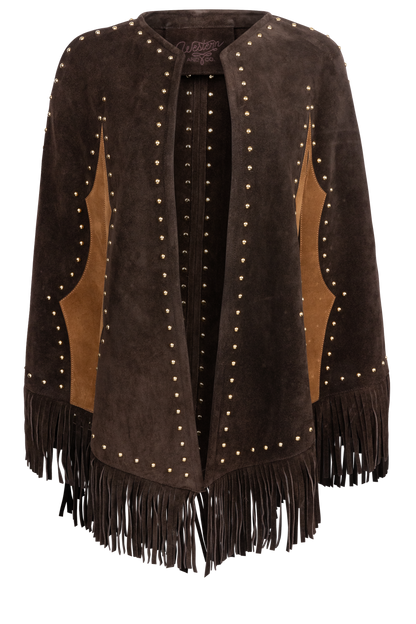 Western and Co. Shades of Chocolate Suede Cape