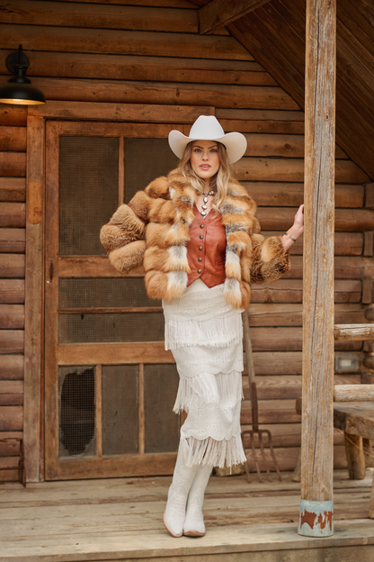 Pinto Ranch Classic Brown Leather Vest
