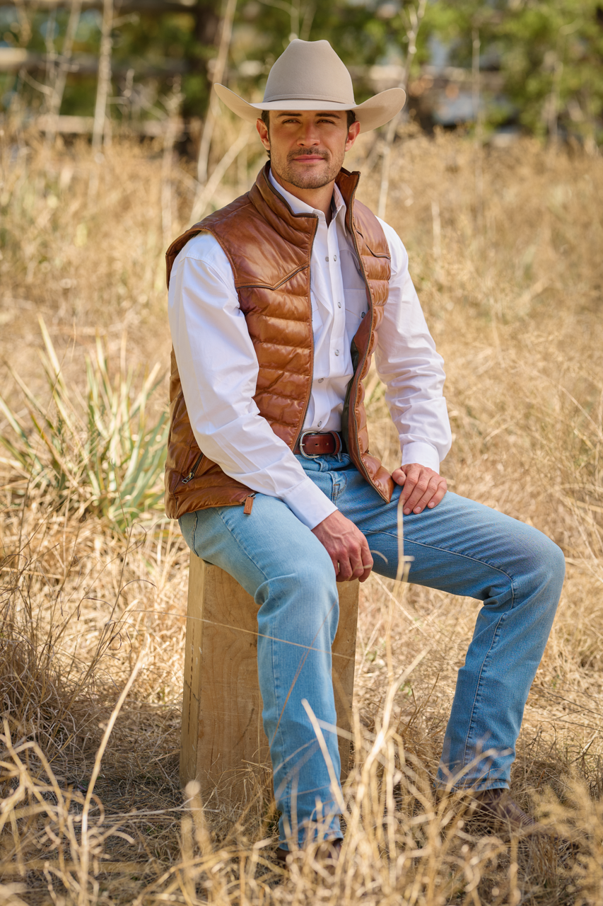 Texas Standard Maverick Leather Western Vest | Pinto Ranch