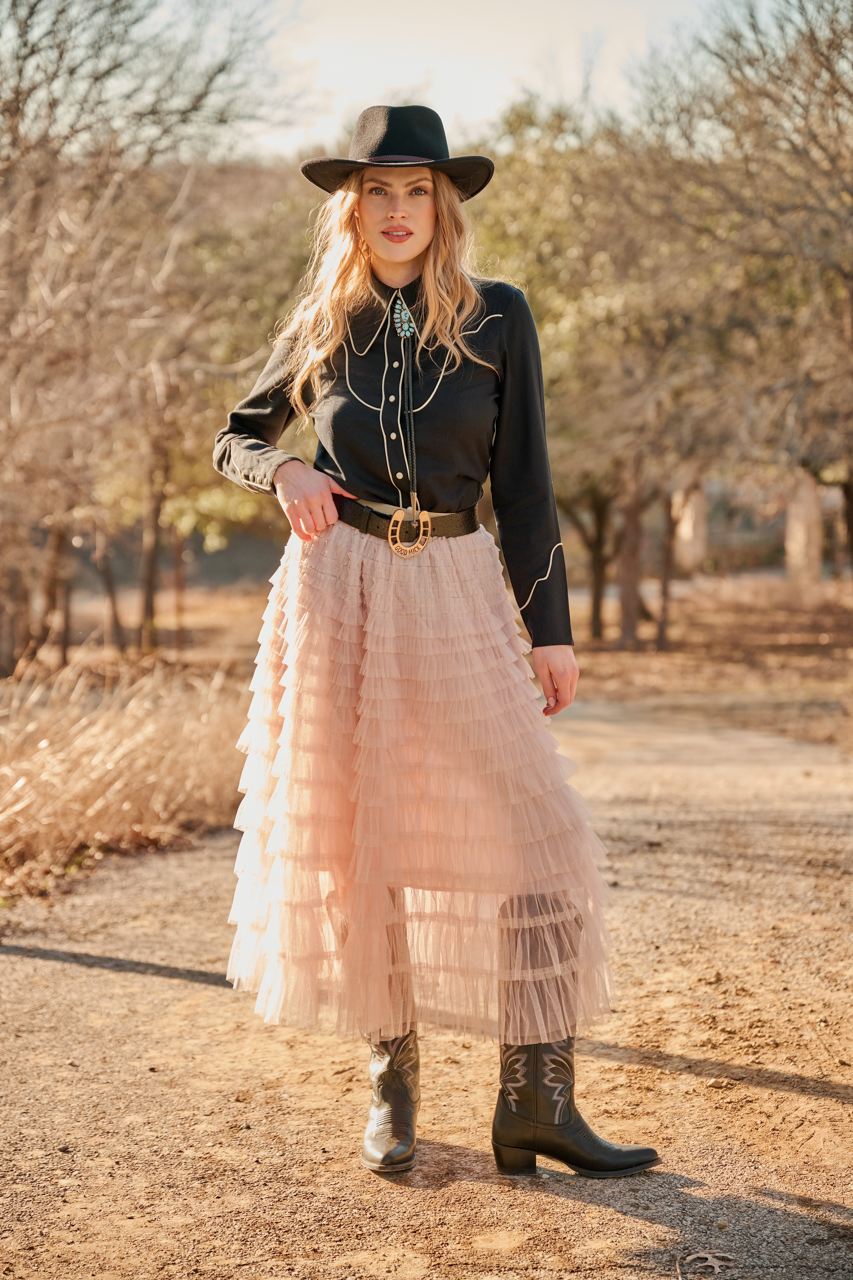 W.A.Y. Tiered Mesh Skirt