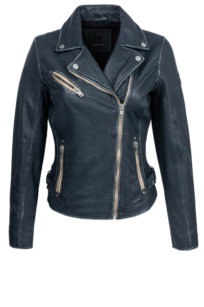 Mauritius Sofia Denim Blue Leather Jacket