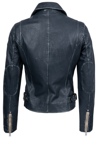 Mauritius Sofia Denim Blue Leather Jacket