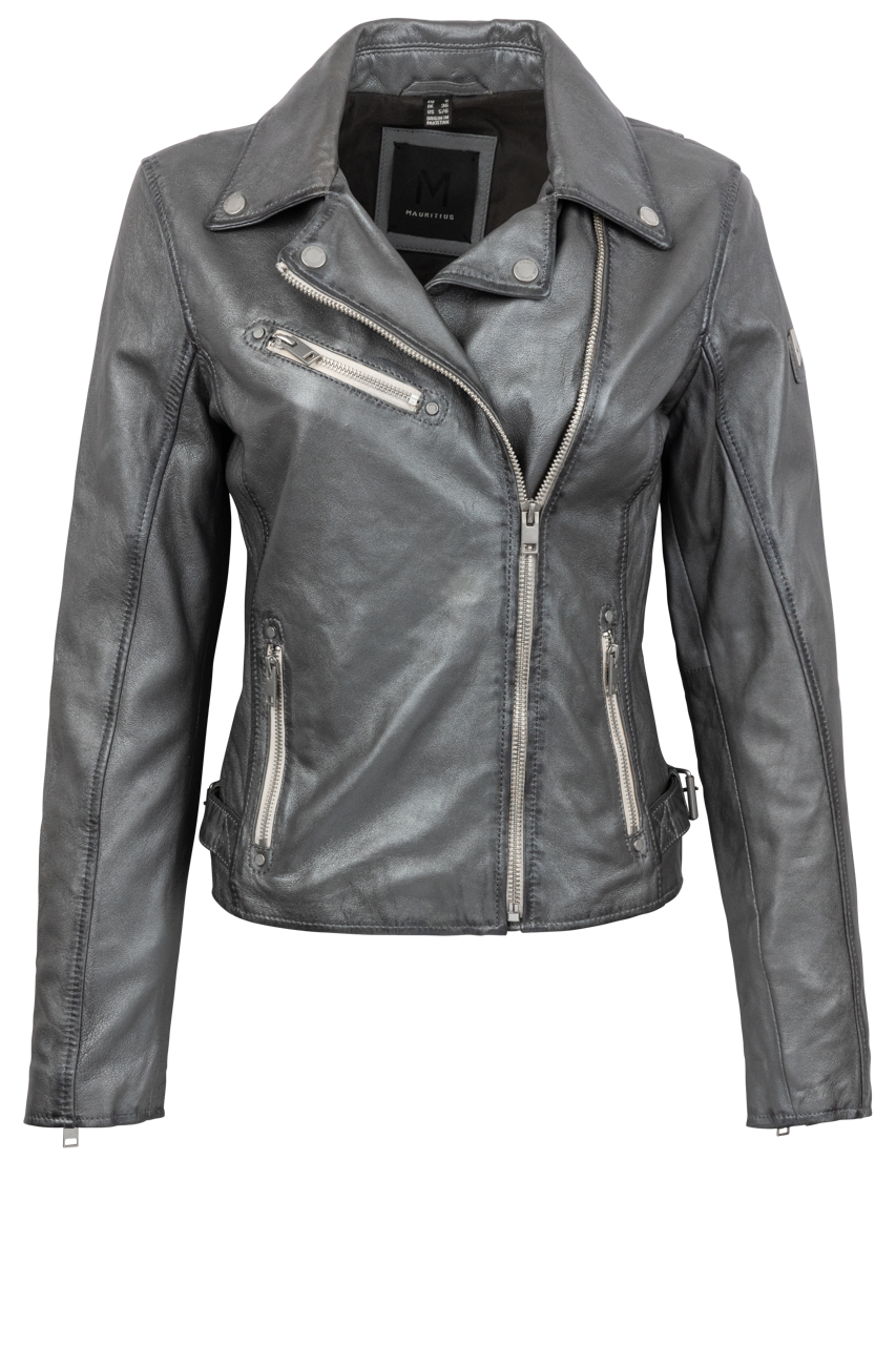 Mauritius Sofia Gunmetal Lamb Leather Jacket