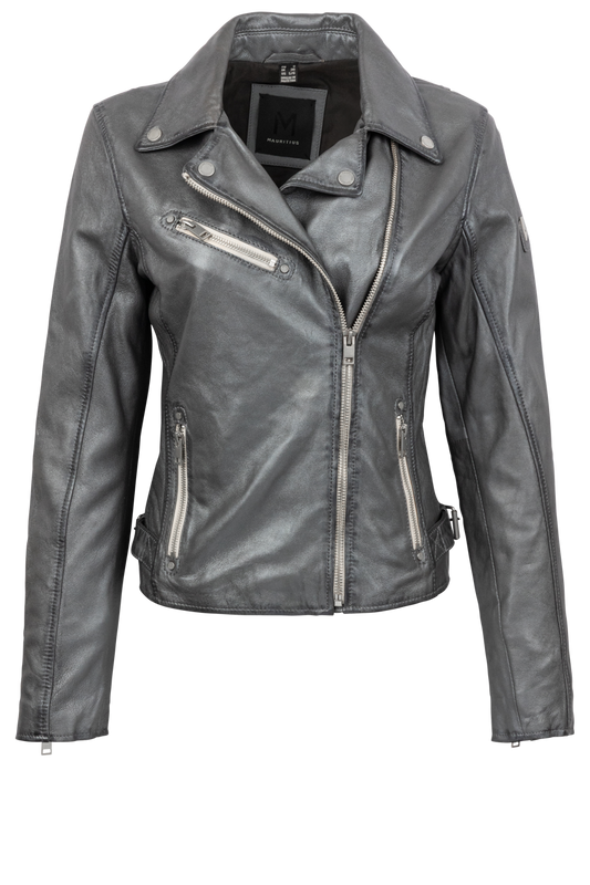 Mauritius Sofia Gunmetal Lamb Leather Jacket