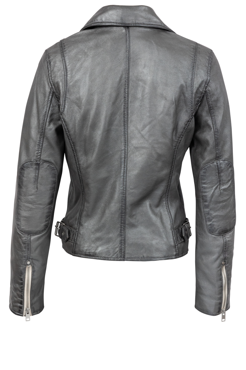 Mauritius Sofia Gunmetal Lamb Leather Jacket