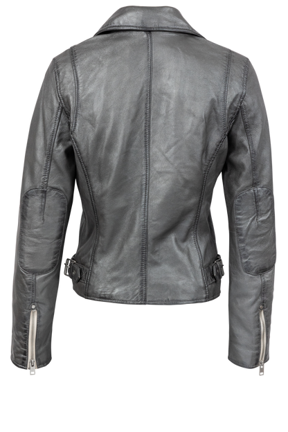 Mauritius Sofia Gunmetal Lamb Leather Jacket