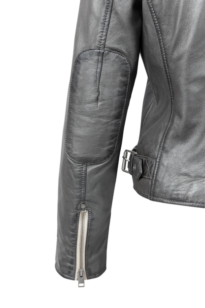 Mauritius Sofia Gunmetal Lamb Leather Jacket