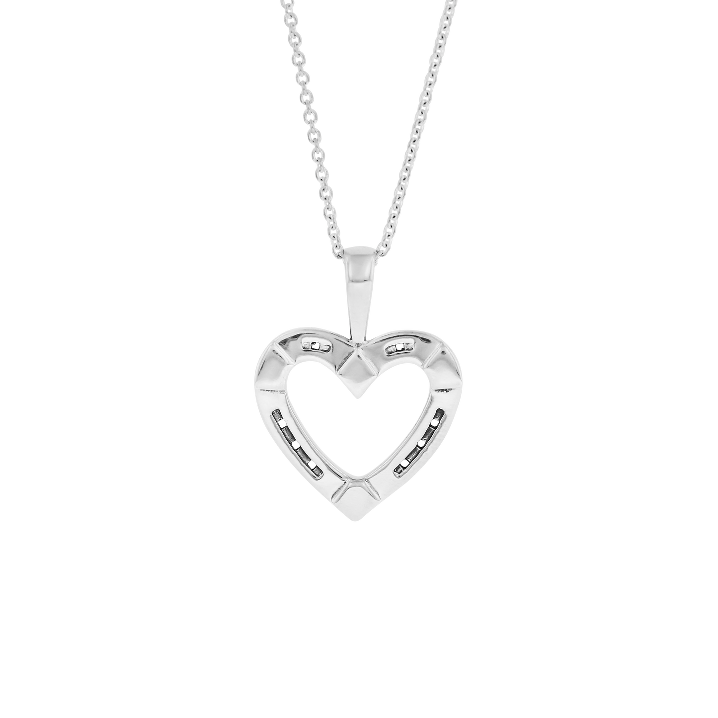 Sterling Silver Heart Horseshoe Pendant Necklace