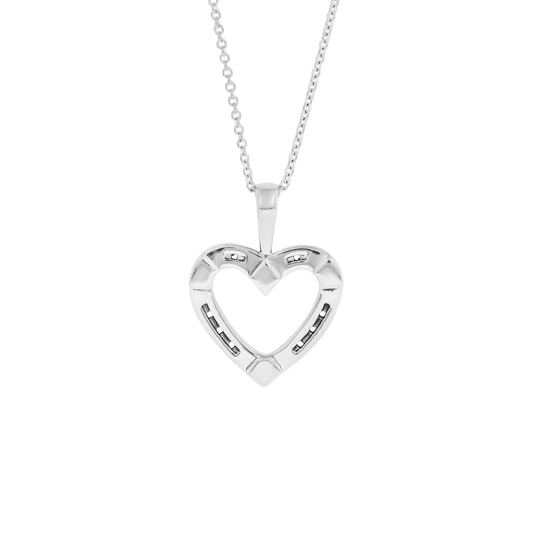 Sterling Silver Heart Horseshoe Pendant Necklace
