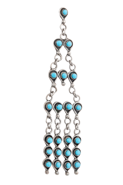 Zuni Petit Point Turquoise Chandelier Earrings